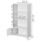 Basicwise 47-in. White 3 Tier Open Book Shelf and Bookcases w/2 Doors Storage Cabinet and 1 Adjustable Shelf QI004656.WT - alternate 5